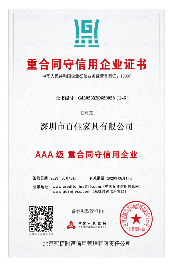  Certificate of Enterprise Abiding by Contract and Keeping Promise